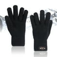 thumbnail image 1 of BOOMILK Men Gloves Winter Knitted Adult Five-finger Screen Thickening Warm Cycling Gloves Black, 1 of 2