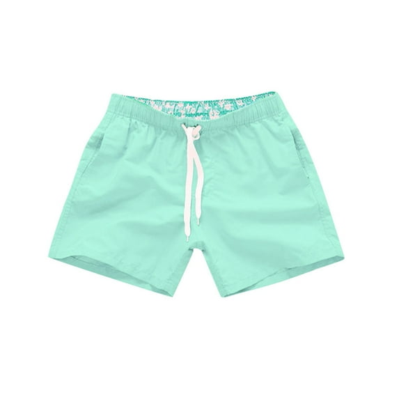 BOOMILK Mens Swim Trunks Men's Quick Dry Beach Pants Plain Three Quarter Loose Shorts Workout