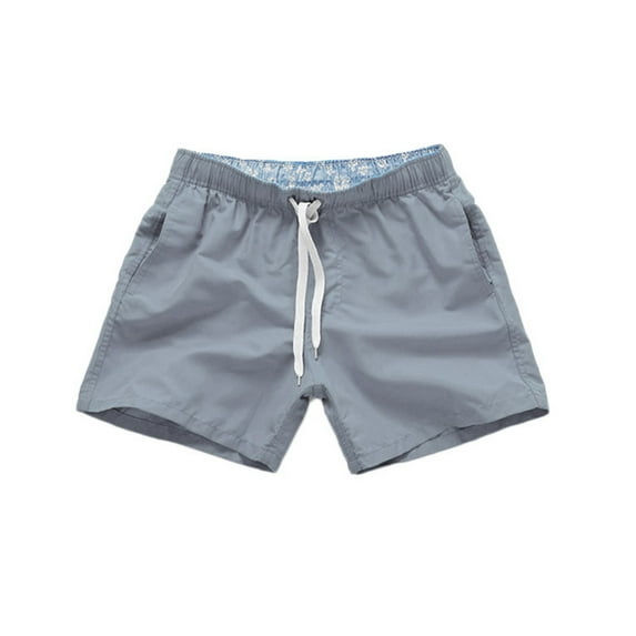 BOOMILK Mens Swim Trunks Men's Quick Dry Beach Pants Plain Three Quarter Loose Shorts Workout