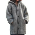 thumbnail image 1 of BOOMILK Sweater Jacket for Women Plus Size Fall Winter Thick Solid Knit Mid Length Coat, 1 of 3