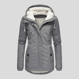 SEMIMAY Women Plus Size Winter Overcoat Women s Jacket Thick Outwear Plush Lined Hooded Coat Warm Trench Women s Coat Walmart