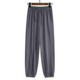 thumbnail image 1 of BOOMILK Women Ice Silk Sweatpants Women Loose Bunched Feet Summer Thin Casual Sanitary Pants Drape Thin Oversized Wide Leg Grey, 1 of 5