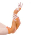 thumbnail image 1 of BOOMILK Women Mid Length Fishnet Fingerless Gloves Hollow Out Mesh Punk Party Gloves Orange, 1 of 2
