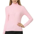 thumbnail image 1 of BOOMILK Women's Ribbed Turtleneck Sweater Slim Fit Lightweight Long Sleeve Pullover Sweater, 1 of 4