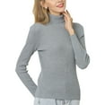 thumbnail image 1 of BOOMILK Women's Ribbed Turtleneck Sweater Slim Fit Lightweight Long Sleeve Pullover Sweater, 1 of 4