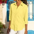 thumbnail image 1 of BOOMILK Womens Long Sleeve Button Down Shirts Solid Classic-Fit Dress Shirt Casual Work Blouse Yellow, 1 of 6