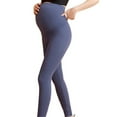 thumbnail image 1 of BOOMILK Womens Maternity Leggings Over The Belly Pregnancy Active Wear Workout Yoga Tights Pants Blue, 1 of 4