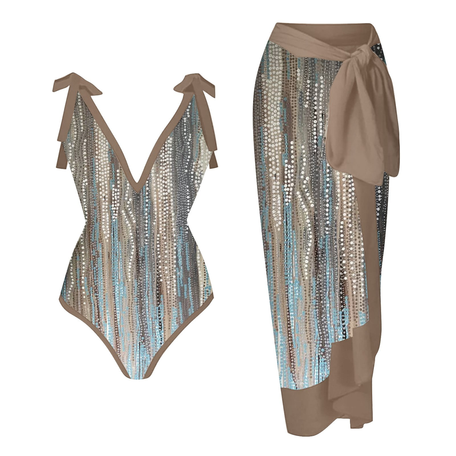 BOOMILK Womens Swimsuits, Women One Piece Swimsuit with Beach Cover up