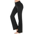 thumbnail image 1 of BOOMILK Yoga Pants for Women Plus Size Solid Color Loose Flare Leg High Waisted Casual Girls Yoga Trousers Black, 1 of 5
