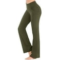 thumbnail image 1 of BOOMILK Yoga Pants for Women Plus Size Solid Color Loose Flare Leg High Waisted Casual Girls Yoga Trousers Green, 1 of 5