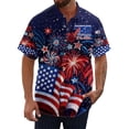 thumbnail image 1 of CONZONE 250 Anniversary Usa Mens Buttons Down Shirts Short Sleeve Independence Day Shirts for Men Trendy Patriotic Usa Letter Graphic Lapel Soft Lightweight Tops, 1 of 5