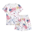 thumbnail image 1 of BOOMNY 250Th Anniversary America Boys 2 Peice Pajamas Sets Patriotic Usa Flag Graphic Short Sleeve Sleepwear Tops Shorts Pjs Set for Kids Cozy Loungewear Homewear, 1 of 2