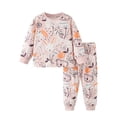 thumbnail image 1 of BOOMNY 2Pcs Girls Outfit Sets Bunny Graphic Long Sleeve Sweatshirts Pants Sets for Kids Comfy Clothing Set, 1 of 9