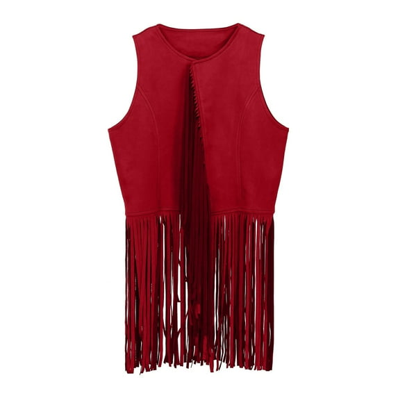 BOOMNY Halloween 60S 70S Western Cowboy Cow Girl Vest Outfits Hippie Set Kids Girls Fringe Tassel Vest Carnival Party Performance Shirts