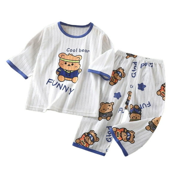 BOOMNY Autumn Pajamas Set For Boys Long Sleeve Cartoon Graphic Prints Pajama Tops Pants 2 Peice Sleepwear Set For Boys Cozy Loungewear