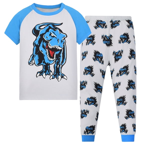 BOOMNY Baby Boys 2 Peice Pajamas Sets Cartoon Short Sleeve Sleepwear Tops Pants Pjs Set for Kids Cozy Loungewear Homewear