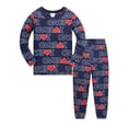 thumbnail image 1 of BOOMNY Baby Boys 2 Peice Pajamas Sets Heart Graphic Long Sleeve Sleepwear Tops Pants Pjs Set for Kids Cozy Loungewear Homewear, 1 of 7