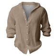 thumbnail image 1 of BOOMNY Baby Boys Long Sleeve Linen Hoodies Pullover Solid Color Hooded Sweatshirts for Boy Soft Dailywear, 1 of 5
