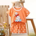 thumbnail image 1 of BOOMNY Baby Girls 2 Peice Pajamas Sets Cartoon Graphic Short Sleeve Sleepwear Tops Shorts Pjs Set for Kids Cozy Loungewear Homewear, 1 of 3