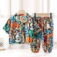 thumbnail image 1 of BOOMNY Baby Girls 2 Peice Pajamas Sets Graphic Short Sleeve Buttons Sleepwear Tops Pants Pjs Set for Kids Cozy Loungewear Homewear, 1 of 3
