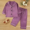 thumbnail image 1 of BOOMNY Baby Girls 2 Peice Pajamas Sets Soft Long Sleeve Buttons Sleepwear Tops Pants Pjs Set for Kids Cozy Loungewear Homewear, 1 of 5