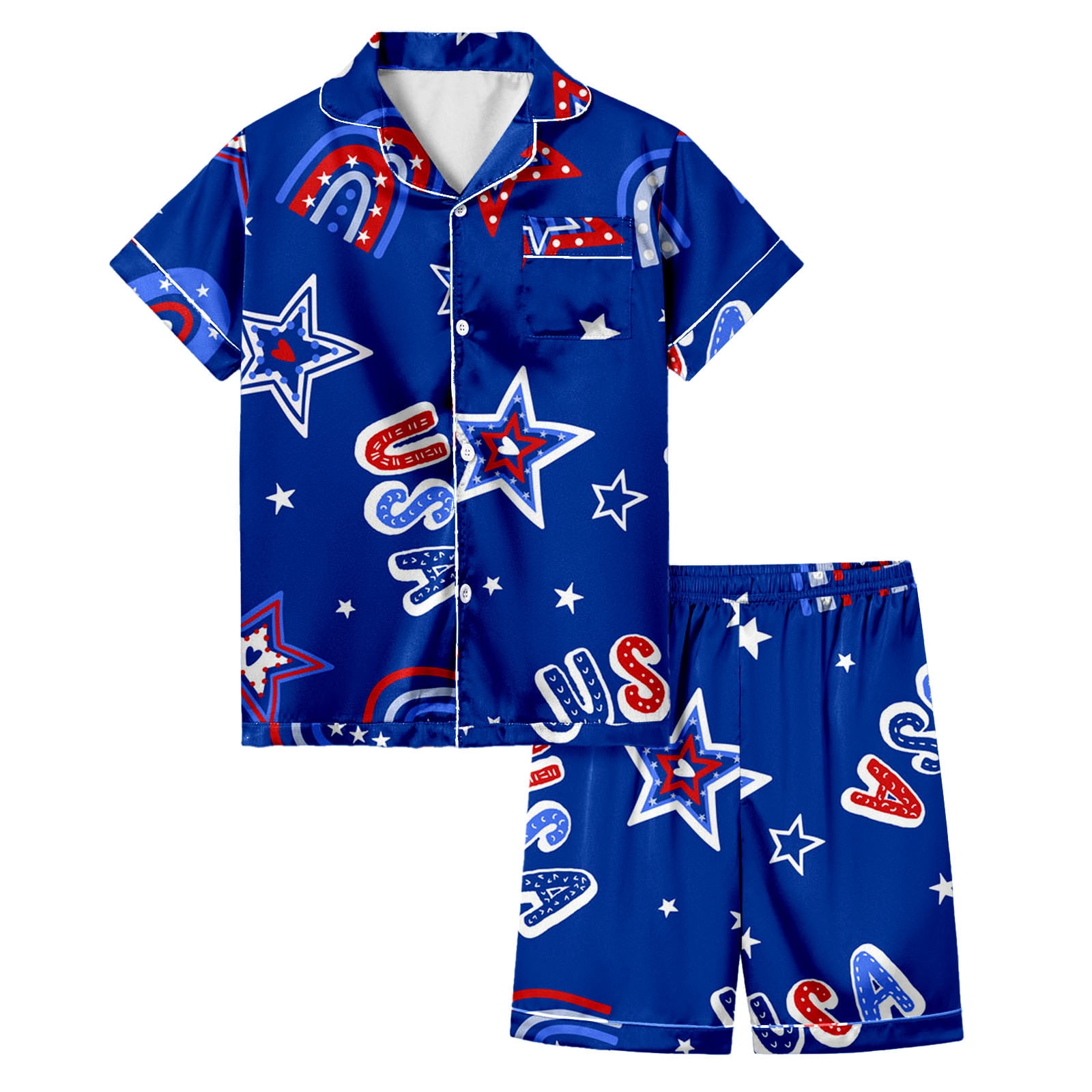 BOOMNY Baby Girls Outfit Set Short Sleeve Patriotic Independence Day ...