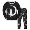 BOOMNY Baby Girls Pajamas Set Long Sleeve Cartoon Cat Graphic Pajama Tops Pants 2Pcs Pjs Set Soft Warm Sleepwear Loungewear