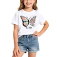 thumbnail image 1 of BOOMNY Baby Girls Short Sleeve T-Shirts Crew Neck Butterfly Graphic Tee Tops for Girl Soft Dailywear, 1 of 5