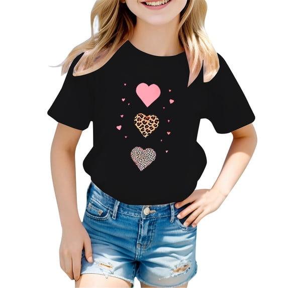 BOOMNY Baby Girls Short Sleeve T-Shirts Crew Neck Cute Graphic Tee Tops for Girl Soft Dailywear