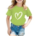 thumbnail image 1 of BOOMNY Baby Girls Short Sleeve T-Shirts Crew Neck Love Heart Graphic Tee Tops for Girl Soft Dailywear, 1 of 4