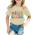 thumbnail image 1 of BOOMNY Baby Girls Tshirts Short Sleeve Casual Big Sister Letter Printed T Shirts Lightweight Loose Summer Shirt Tops Leisure Girl's Clothes, 1 of 3