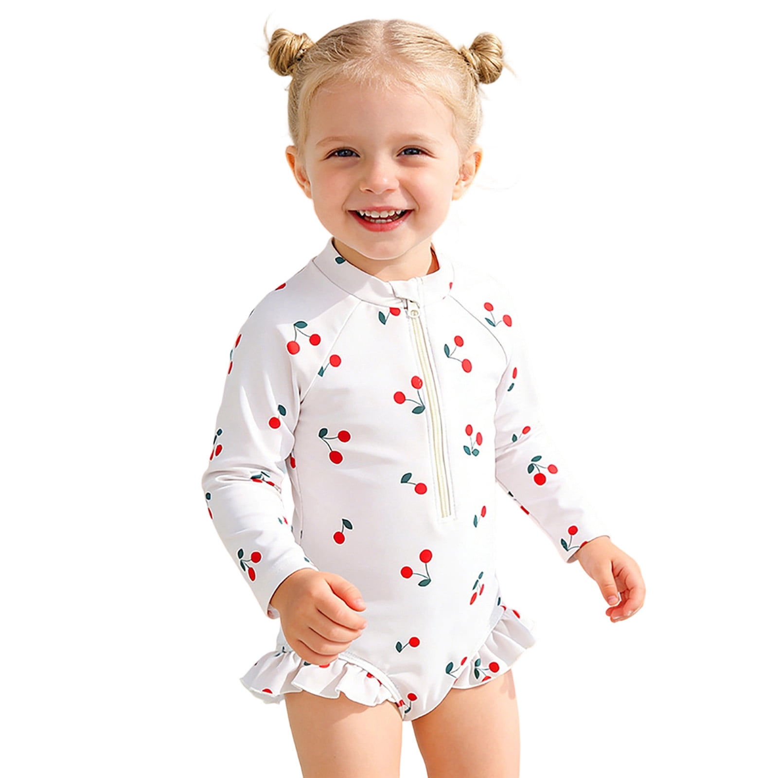 BOOMNY Baby Infant Girls 2 Peice Swimsuits Long Sleeve Rash Guard for ...