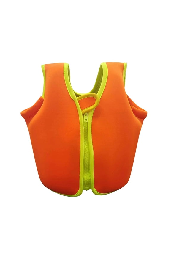 Baby Infant Girls Swim Vest Sleeveless Flotation Swim Suit for Kids Solid Color Adjustable Safety Strap Foam Float Swimsuit