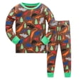thumbnail image 1 of BOOMNY Boys 2 Peice Pajamas Sets Dinosaur Graphic Long Sleeve Sleepwear Tops Pants Pjs Set for Kids Cozy Loungewear Homewear, 1 of 2