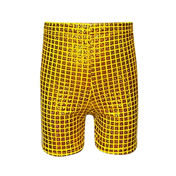 BOOMNY Carnival Toddler Boys Shorts Straight Leg Sequins Shorts for Boys Shiny Metallic Elastic Waist Party Stage Performance Shorts