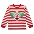 thumbnail image 1 of BOOMNY Carnival Toddler Boys Tshirts Long Sleeve T Shirts for Boys Carnival Clown Striped Breathable Loose Fit Cozy Childrens Athletic Tees, 1 of 4