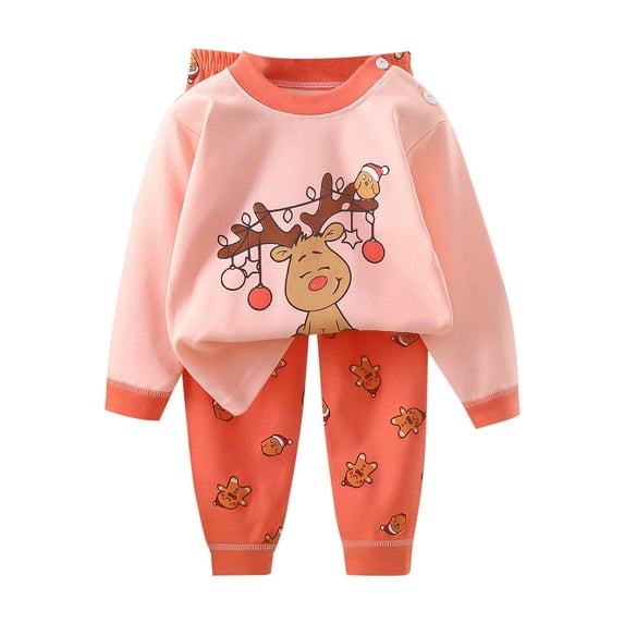 BOOMNY Child Boys Pajamas Sets 2 Peice Cartoon Graphic Long Sleeve Sleepwear Tops Pants Pjs Set for Kids Cozy Loungewear Homewear