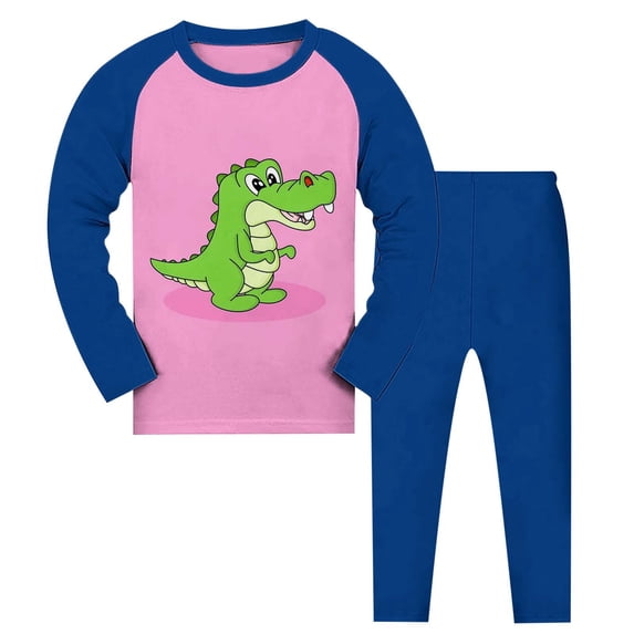 BOOMNY Child Boys Pajamas Sets 2 Peice Cartoon Graphic Long Sleeve Sleepwear Tops Pants Pjs Set for Kids Cozy Loungewear Homewear