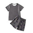 thumbnail image 1 of BOOMNY Child Boys Pajamas Sets 2 Peice Dinosaur Graphic Short Sleeve Sleepwear Tops Shorts Pjs Set for Kids Cozy Loungewear Homewear, 1 of 2