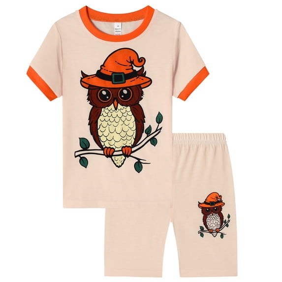 BOOMNY Child Boys Pajamas Sets 2 Peice Dinosaur Graphic Short Sleeve Sleepwear Tops Shorts Pjs Set for Kids Cozy Loungewear Homewear