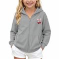 thumbnail image 1 of BOOMNY Child Girls Hoodie Zip Up Cherry Graphic Long Sleeve Hoodies for Kids Fashion Fall Winter Hooded Sweatshirts with Pocket, 1 of 6