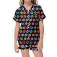 thumbnail image 1 of BOOMNY Child Girls Pajamas Sets 2 Peice Floral Graphic Short Sleeve Buttons Sleepwear Tops Shorts Pjs Set for Kids Cozy Loungewear Homewear, 1 of 4