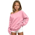 thumbnail image 1 of BOOMNY Child Girls Sweatshirts Oversized One Shoulder Sweatshirt for Kids Fashion Fall Winter Pullover Tops, 1 of 5
