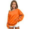 thumbnail image 1 of BOOMNY Child Girls Sweatshirts Oversized One Shoulder Sweatshirt for Kids Fashion Fall Winter Pullover Tops, 1 of 5