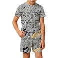 thumbnail image 1 of BOOMNY Children Boys Outfit Sets 2 Peice Ice Cream Graphic Long Sleeve Tshirts Shorts Outfits for Kids Comfy Clothing Set, 1 of 4