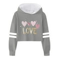 thumbnail image 1 of BOOMNY Children Girls Sweatshirt Long Sleeve Letters Solid Color Crop Hoodie Tops For Kids Classic Toddler Baby Dailywear, 1 of 4
