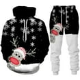 thumbnail image 1 of BOOMNY Christams Men Sweatsuits Set Xmas Deer Graphic Hoodies Sweatpants 2Pcs Gym Sweat Suits Running Jogging Fall Winter Athletic Tracksuit Outfits, 1 of 3