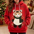 thumbnail image 1 of BOOMNY Christmas Pet Pouch Hoodie for Women Cute Animal Graphic Cat Dog Hoodies for Women Kangaroo Pocket Warm Winter Animal Holder, 1 of 4