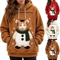 thumbnail image 1 of BOOMNY Christmas Pet Pouch Hoodie for Women Cute Animal Graphic Cat Dog Hoodies for Women Kangaroo Pocket Warm Winter Animal Holder, 1 of 5