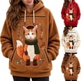 thumbnail image 1 of BOOMNY Christmas Pet Pouch Hoodie for Women Cute Animal Graphic Cat Dog Hoodies for Women Kangaroo Pocket Warm Winter Animal Holder, 1 of 5
